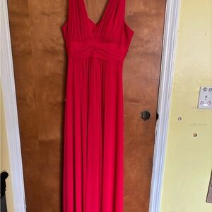 Fiesta Red Sleeveless V-Neck Maxi Dress